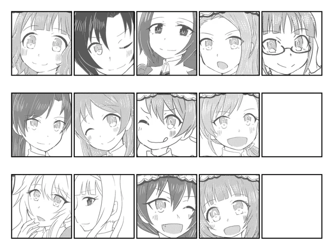 52人描いたよっていうサンプルです。絵柄が安定してないバラバラなのはご愛嬌… #ISF12 