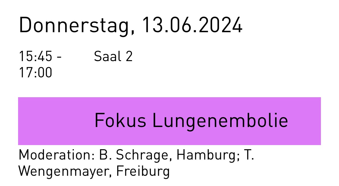Jörn Tongers (@joerntongers_md) on Twitter photo Katheter-gestützte (neue) Therapie der Lungenarterienembolie:
- spannende neue Therapieoptionen (EKOS, Flowtriever)
- supportive Daten
- kommende RCTs
- interdisziplinäre Diskussion (PERT)
<a href="/DGIINeV/">DGIIN e.V.</a> <a href="/DGK_AG3/">AG3 - Kardiovaskuläre Intensiv- und Notfallmedizin</a> <a href="/unimedizinhalle/">Universitätsmedizin Halle</a>
#lungenarterieembolie Katheter-gestützte (neue) Therapie der Lungenarterienembolie:
- spannende neue Therapieoptionen (EKOS, Flowtriever)
- supportive Daten
- kommende RCTs
- interdisziplinäre Diskussion (PERT)
<a href="/DGIINeV/">DGIIN e.V.</a> <a href="/DGK_AG3/">AG3 - Kardiovaskuläre Intensiv- und Notfallmedizin</a> <a href="/unimedizinhalle/">Universitätsmedizin Halle</a>
#lungenarterieembolie