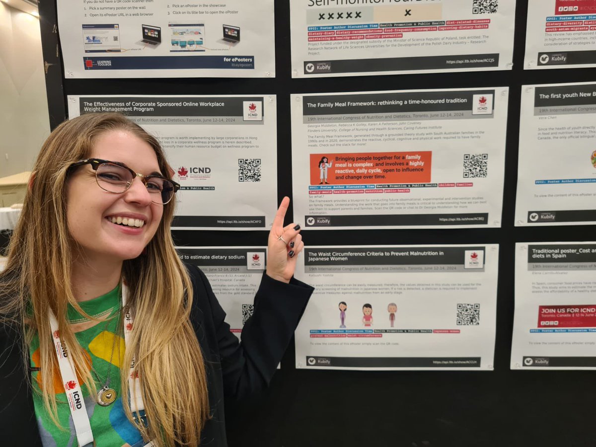 GeorgiaMids's tweet image. So happy to be presenting my work on #familymeals at #ICND2024 thanks to @HDA_SA and @FlindersCFI for the support to attend this wonderful conference in this beautiful city to disseminate this important work!