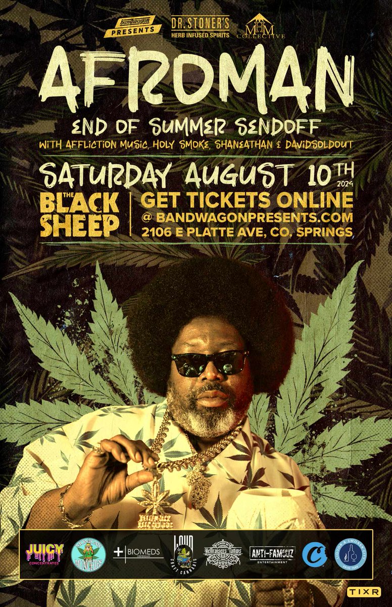 Colorado Springs!! Catch me at the Black Sheep 8/10 w/ <a href="/ogafroman/">Afroman</a> 💜