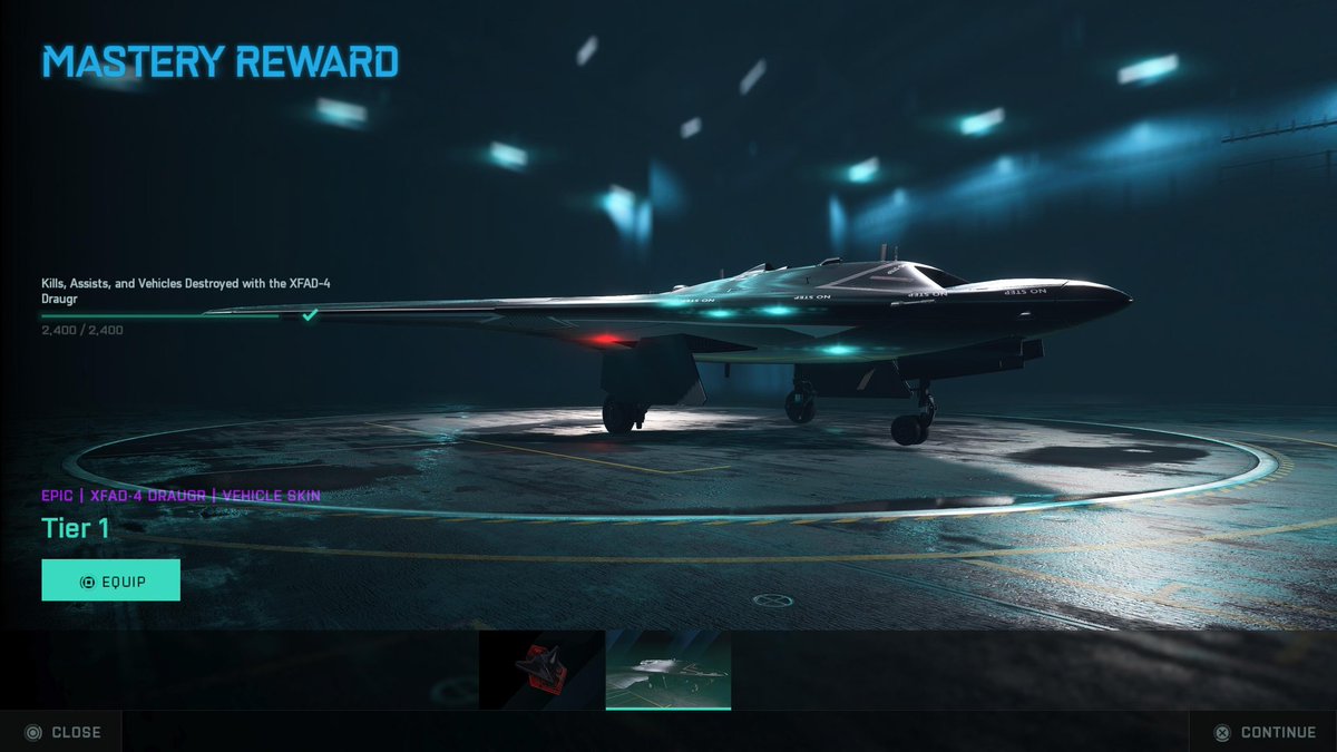 Finally, this took way too long!
💣💥 XFAD-4 Draugr Tier 1 ✅️
#Battlefield2042 <a href="/Battlefield/">Battlefield</a> 🫡