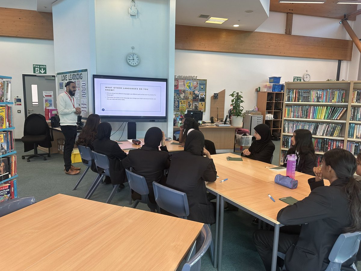 It was wonderful to host <a href="/wordsbytaher/">Taher Adel</a> today for our first session with KS3 students looking at his book, “I don’t know what language I dream in” . We can’t wait to see the work our girls produce as part of these sessions! #influentialwomen #poetrytranslation #oracy