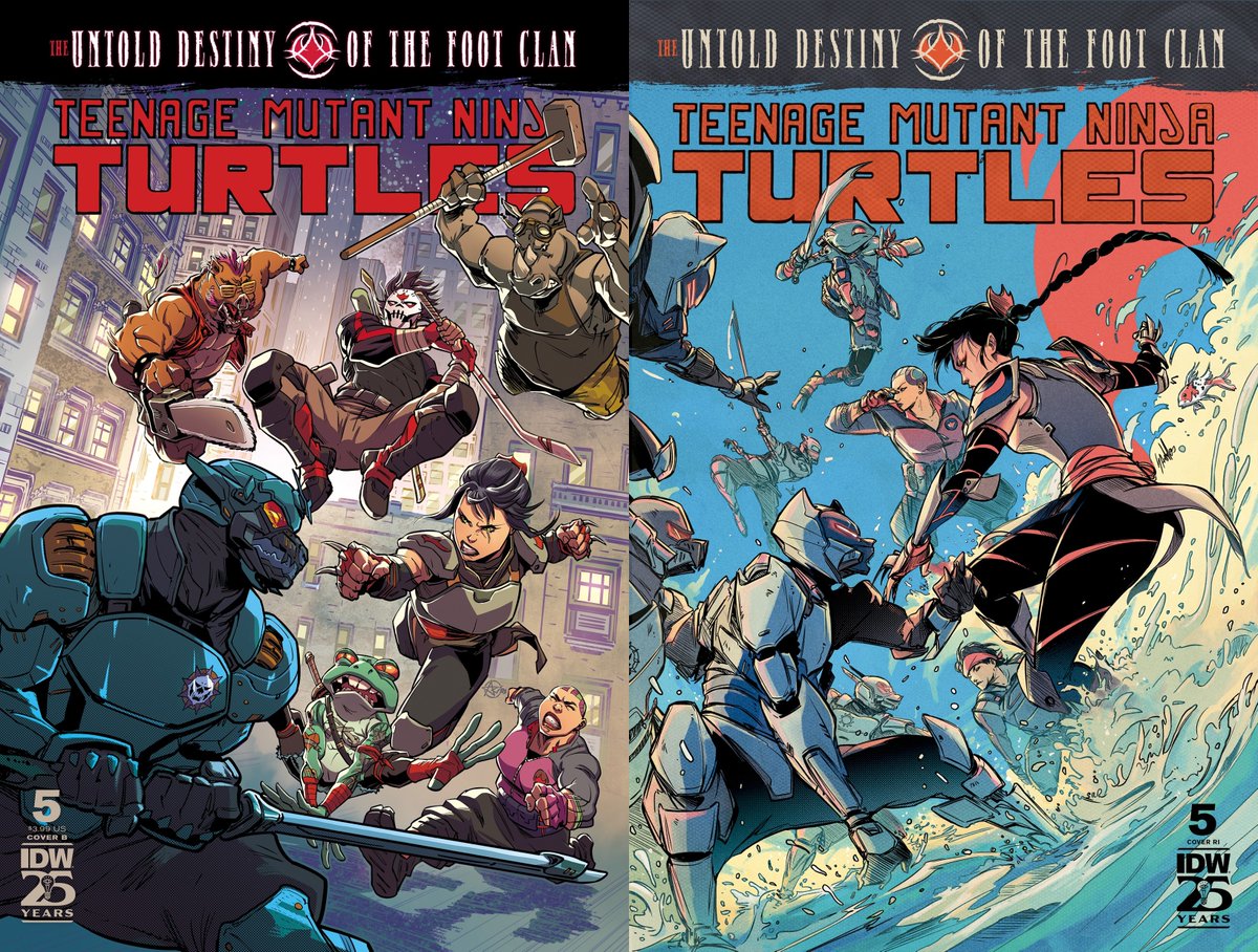 via Penguin Random House
Teenage Mutant Ninja Turtles: The Untold Destiny of the Foot Clan #5
Cover B, Ariel Medel
Variant Cover, Santtos