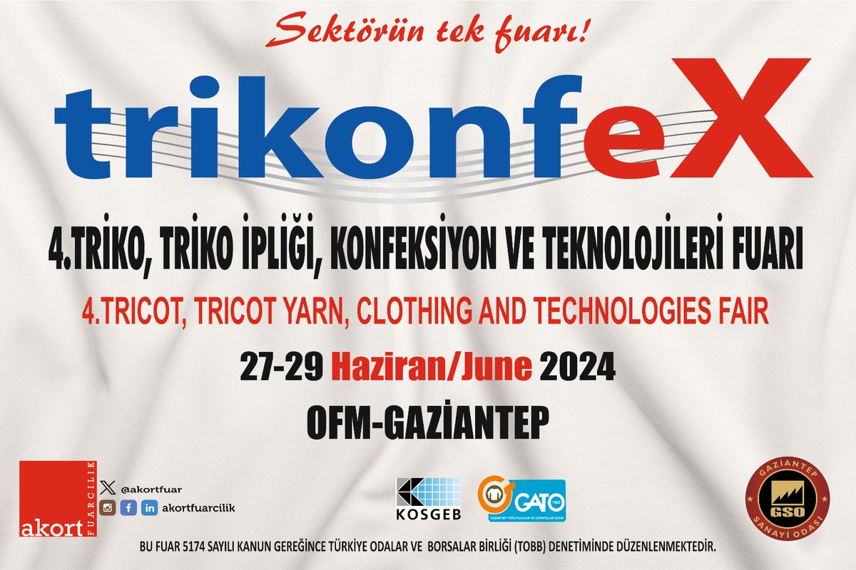 gso_kurumsal's tweet photo. ➡️ TRIKONFEX FUARI'NIN KURA ÇEKİLİŞİ YAPILDI

🔶 27-29 Haziran 2024 tarihleri arasında düzenlenecek olan TRIKONFEX 4. Triko, Triko İpliği, Konfeksiyon ve Teknolojileri Fuarı için stant kura çekilişi, Gaziantep Sanayi Odası'nda (GSO) yapıldı.

GSO ve Akort Fuarcılık iş birliğinde, KOSGEB ve Gaziantep Trikotajcılar Odası destekleri ile düzenlenen ve bölgenin tek triko fuar�� olma özelliğini taşıyan TRIKONFEX’in kura çekilişine, GSO Yönetim Kurulu Başkanı Adnan Ünverdi, Akort Fuarcılık Yönetim Kurulu Başkanı Hülya Akkaya, triko/tekstil sektörü temsilcileri, firma yetkileri ve GSO Genel Sekreteri Yusuf İzzettin İymen katıldı.

GSO Yönetim Kurulu Başkanı Adnan Ünverdi, programda yaptığı konuşmasında, fuarların sektörlere hacim kazandırdığını ve büyümesini sağladığını ifade ederek, "Bugün, TRIKONFEX Fuarımızın kura heyecanını yaşıyoruz. Bizler iş birliği yaptığımız ve destek veren kurumlarımızla beraber düzenlediğimiz fuarlarla kentimizin ve ülkemizin üretim ve ihracatına çok büyük katkılarda bulunuyoruz. Triko ve konfeksiyon sektörümüzü de eski günlerine inşallah hep birlikte kavuşturacak, daha da ileri taşıyacağız. Kura sonuçlarının tüm firmalarımıza hayırlı olmasını diliyorum. Kurban Bayramı’ndan sonraki hafta tüm sektörü fuarımızda buluşmaya davet ediyorum" ifadelerini kullandı.

Program, kura çekilişinin ardından sona erdi.