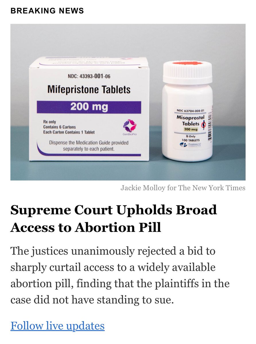 Great news for reproductive healthcare today! A unanimous decision, even among this highly divided court.