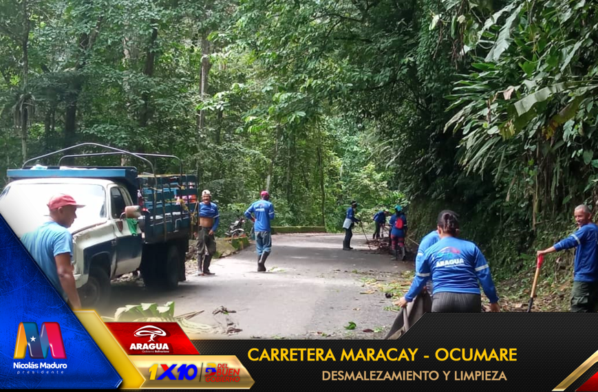 viasdearaguas's tweet photo. 🚧📸Desplegados en la carretera #Maracay #Ocumare con desmalezamiento y limpieza sector el puente, 1x10 del buen gobierno garantizando vías seguras.🚧
"Tu escapada perfecta comienza con un camino limpio y claro”
#VenezuelaPotencia
@NicolasMaduro @Soykarinacarpio @VTVcanal8 https://t.co/t3RCchH3F0