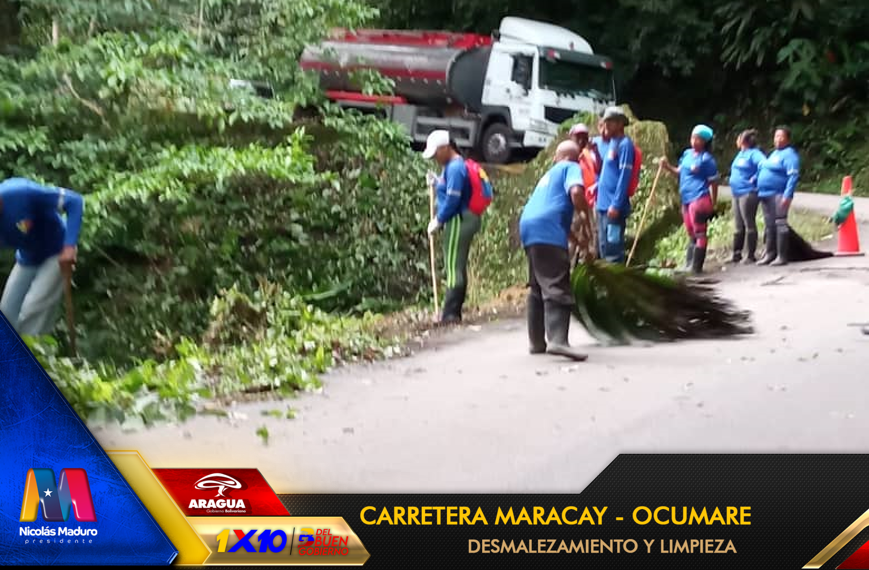viasdearaguas's tweet photo. 🚧📸Desplegados en la carretera #Maracay #Ocumare con desmalezamiento y limpieza sector el puente, 1x10 del buen gobierno garantizando vías seguras.🚧
"Tu escapada perfecta comienza con un camino limpio y claro”
#VenezuelaPotencia
@NicolasMaduro @Soykarinacarpio @VTVcanal8 https://t.co/t3RCchH3F0