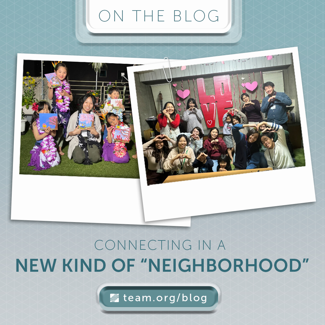 Our God-given need for connection lies at the heart of a creative and innovative ministry in Japan known as “The Neighborhood.” Read more today on the blog: team.org/connecting-in-…