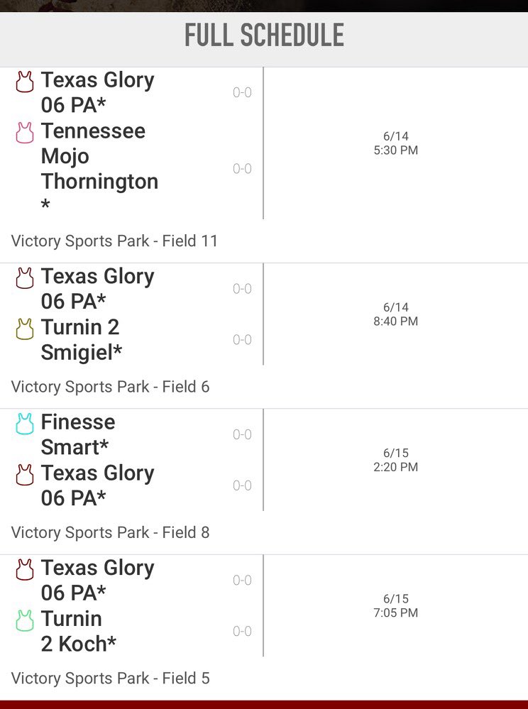 Can’t wait to get back on the field with <a href="/TexasGlory06PA/">TEXAS GLORY (PA)-MANGIERI</a> 

Outlaws Ohio Summer Invite @ North Ridgeville Oh.