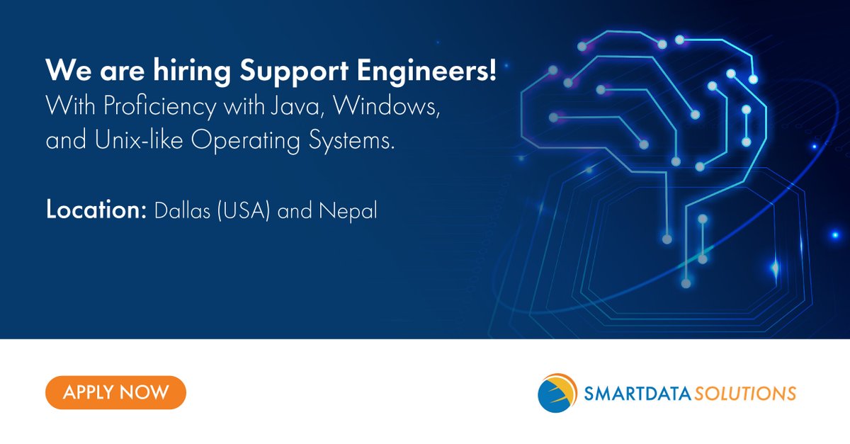 sdatasolutions's tweet image. Our passionate implementation team at Smart Data Solutions is always growing to meet client needs. Discover opportunities as a Support Engineer with our Dallas and Nepal teams. Apply now!
hubs.li/Q02Bllpv0

#HiringNow #SupportEngineers #Clearinghouse #JoinOurTeam