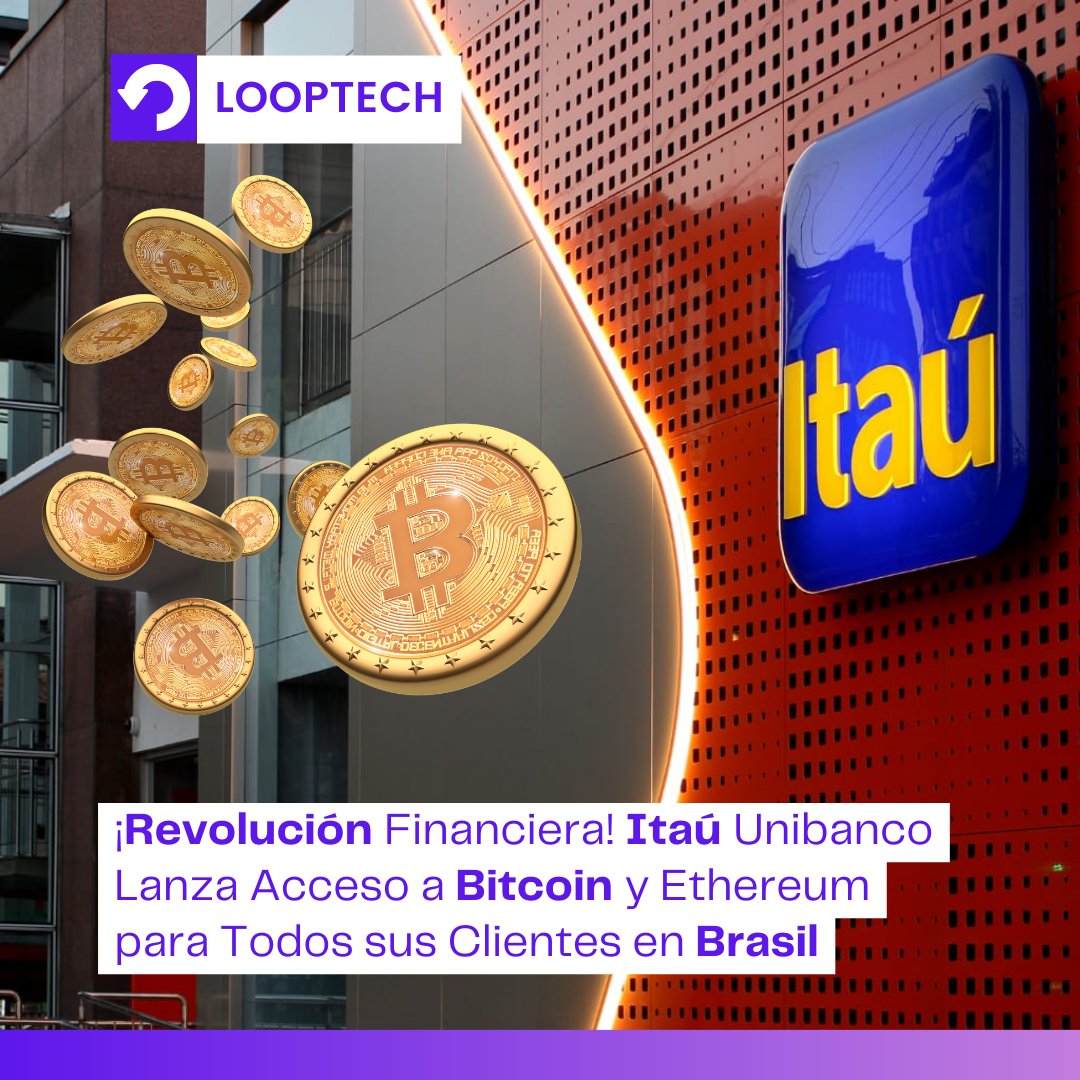 looptechnews's tweet image. ¡Novedades en el mundo financiero! Itaú Unibanco ahora ofrece acceso a Bitcoin y Ethereum para todos sus clientes en Brasil.📈🌐  
#Looptech #Bitcoin #Ethereum #Criptomonedas #Fintech #Brasil