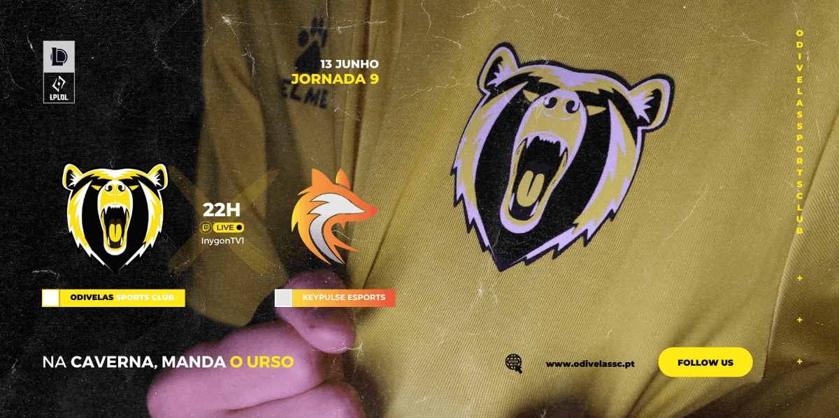 OdivelasSC's tweet photo. Jornada #9 - Vem assistir Γ tua equipa favorita ao vivo!
β°22H
βοΈ Key Pulse Esports
πΉhttps://t.co/tVqVmyHIJD
π΅π πππππππ ππππ
π π ππππ π»ββοΈβ‘
#garradevencedores #LPLOL #osc #odivelassc #odivelassportsclub https://t.co/VATxywRqn8