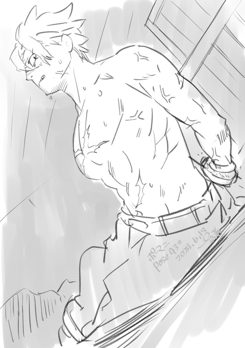 今日はポーマニのポーズでお絵描きリハIビリしてました 