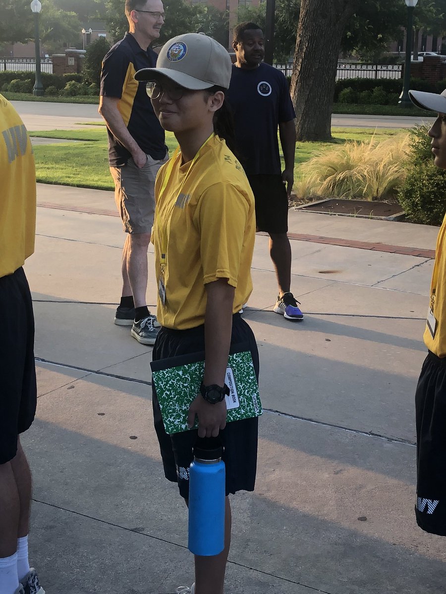 Waiting in line for breakfast.