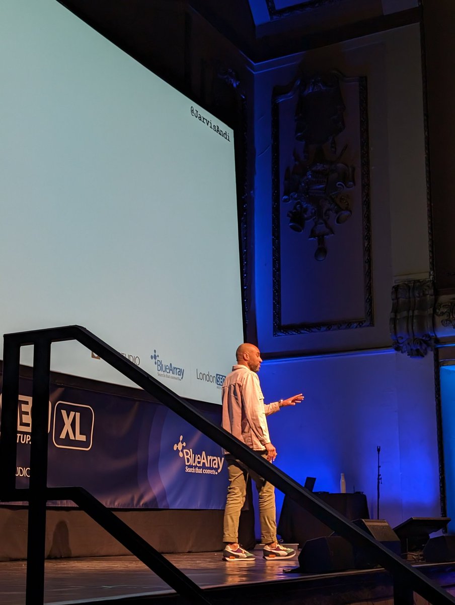 Finally, we have our keynote speaker <a href="/andijarvis/">Andi Jarvis</a> 🕺 #LondonSEOXL
