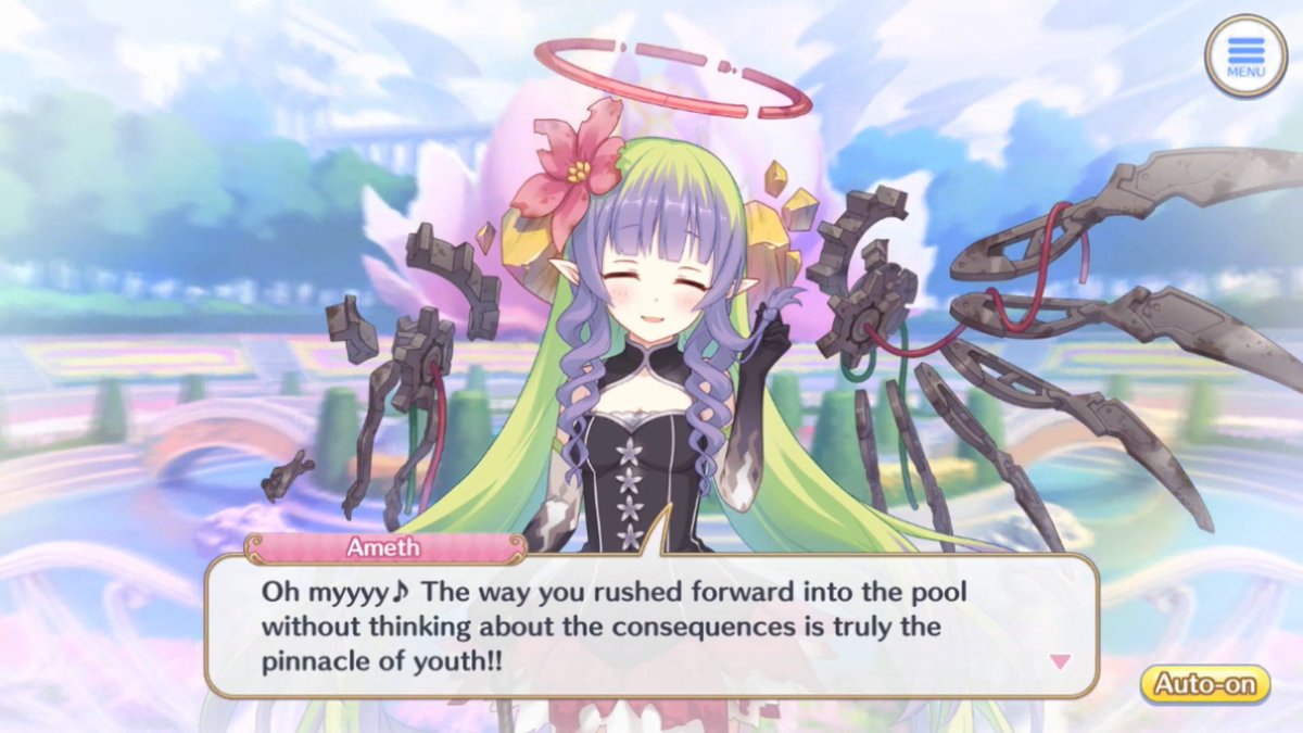 Hupmin1's tweet photo. I really like these scenes. Yuuki decided to be a "bad boy" and play with Nozomi in the school swimming pool. It's really the holy youth. So delightful 😊 #プリコネR #PrincessConnect #PrincessConnectRedive #Pricone https://t.co/ejWL567f0q