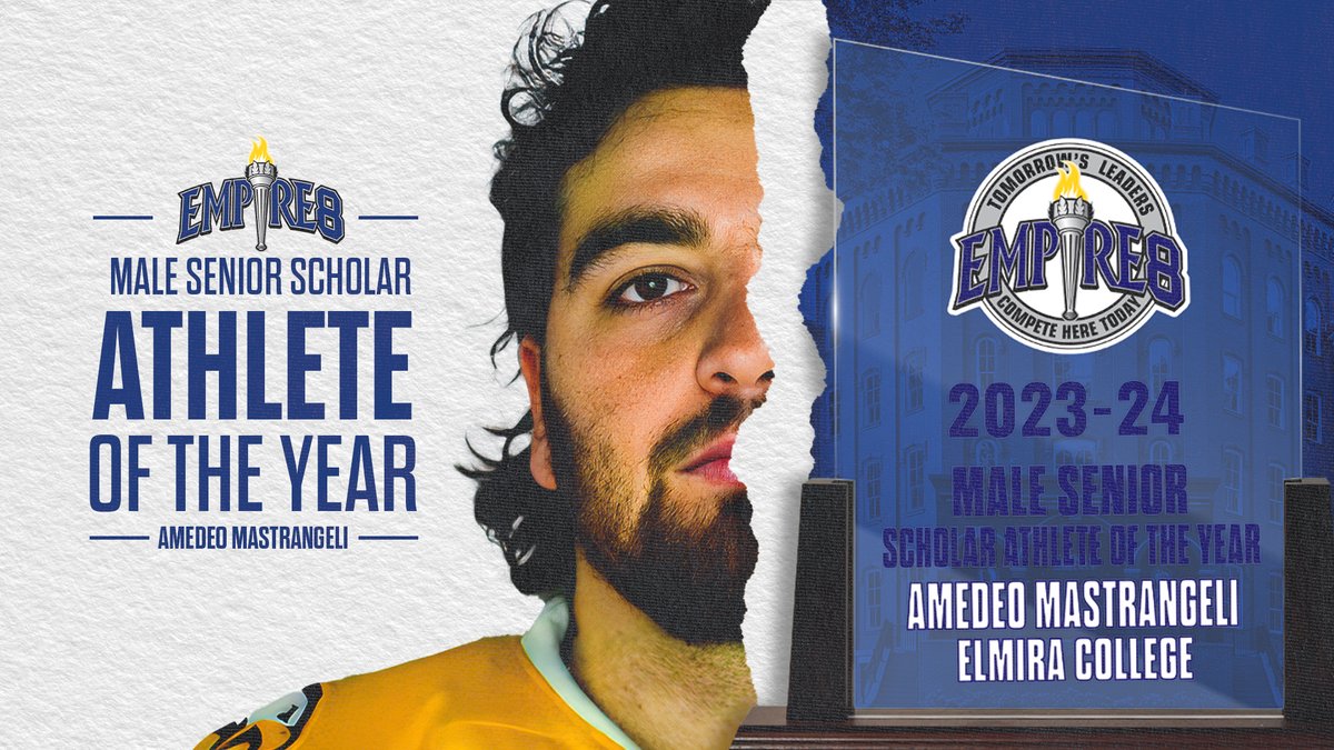 Amedeo Mastrangeli of <a href="/ElmiraMHKY/">Elmira College Men's Hockey</a> Earns 2023-24 <a href="/Empire8/">Empire 8</a> Male Senior Scholar Athlete of the Year. 

📰: bit.ly/4ckrU2o