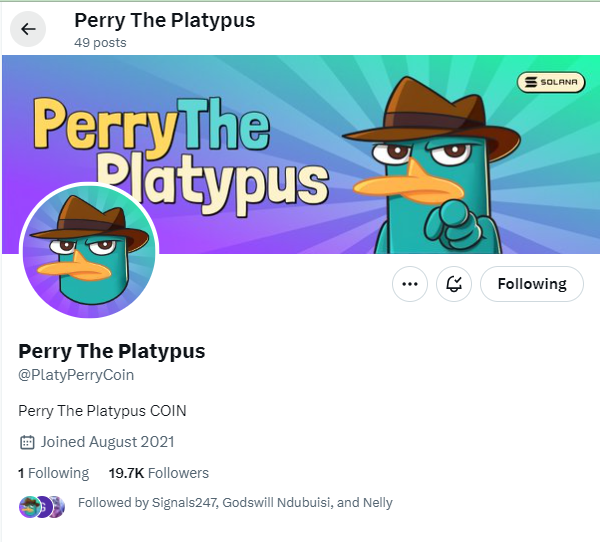 DefiKing555's tweet photo. I just woke up to see that @PlatyPerryCoin has surpassed 15k followers on 𝕏 in less than 24 hours.

𝐖𝐇𝐀𝐓 𝐓𝐇𝐄 𝐅*𝐂𝐊 𝐃𝐈𝐃 𝐓𝐇𝐄𝐘 𝐃𝐎?

The ticker is $Perry

I'm in it for the love of platypuses

@blknoiz06 @LullabyWeb3 are you riding this already? https://t.co/sExDHhULY6