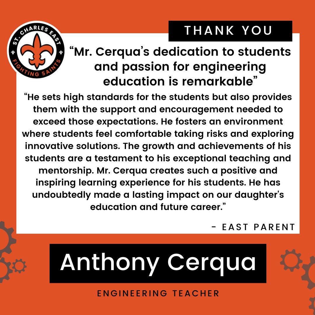 StCharlesD303's tweet photo. 😊 Shout-out to Anthony Cerqua from St. Charles East High School for being #D303Extraordinary!👏
Thank you to our families for sharing wonderful compliments. Visit our Connect page and share your kind compliments with us: https://t.co/6wcKjvPRVB
#ThankfulThursday #D303Pride https://t.co/v9NCDlTK8P