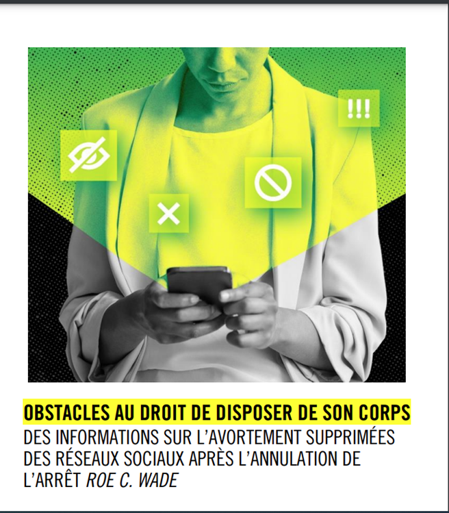 Lola_Schulmann's tweet photo. #Avortement : Les réseaux sociaux jouent un rôle essentiel pour accéder à l'information.

Pourtant aux 🇺🇸 des plateformes comme #Facebook, #Instagram et #TikTok suppriment des contenus relatifs à l’avortement.

Nouveau rapport @amnesty 👇
https://t.co/juD1QXrkwT https://t.co/PvXn8p9zMP