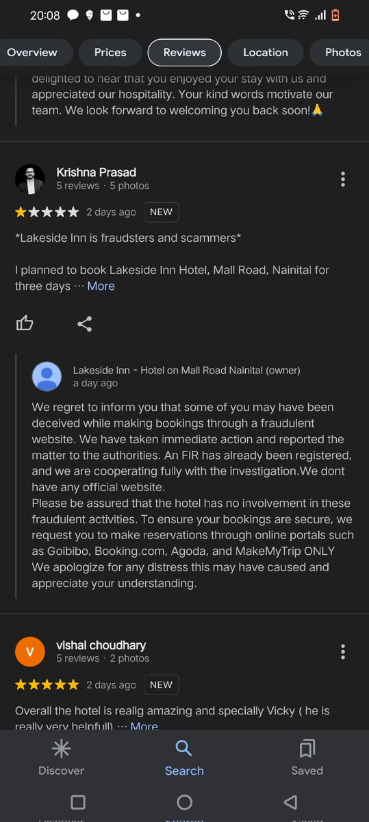 AnkitCh44109161's tweet photo. @nainitalpolice_ @uttarakhandcops @AshokKumar_IPS @BJP4UK @renukadevi
Nainital Lakeside Inn Hotel Fraud with tourist.Fake website payment fraud.Immediate action required.Nainital police already knew the fraudster but still website is active. Tourist are getting trapped. https://t.co/ibOwsQxD1w