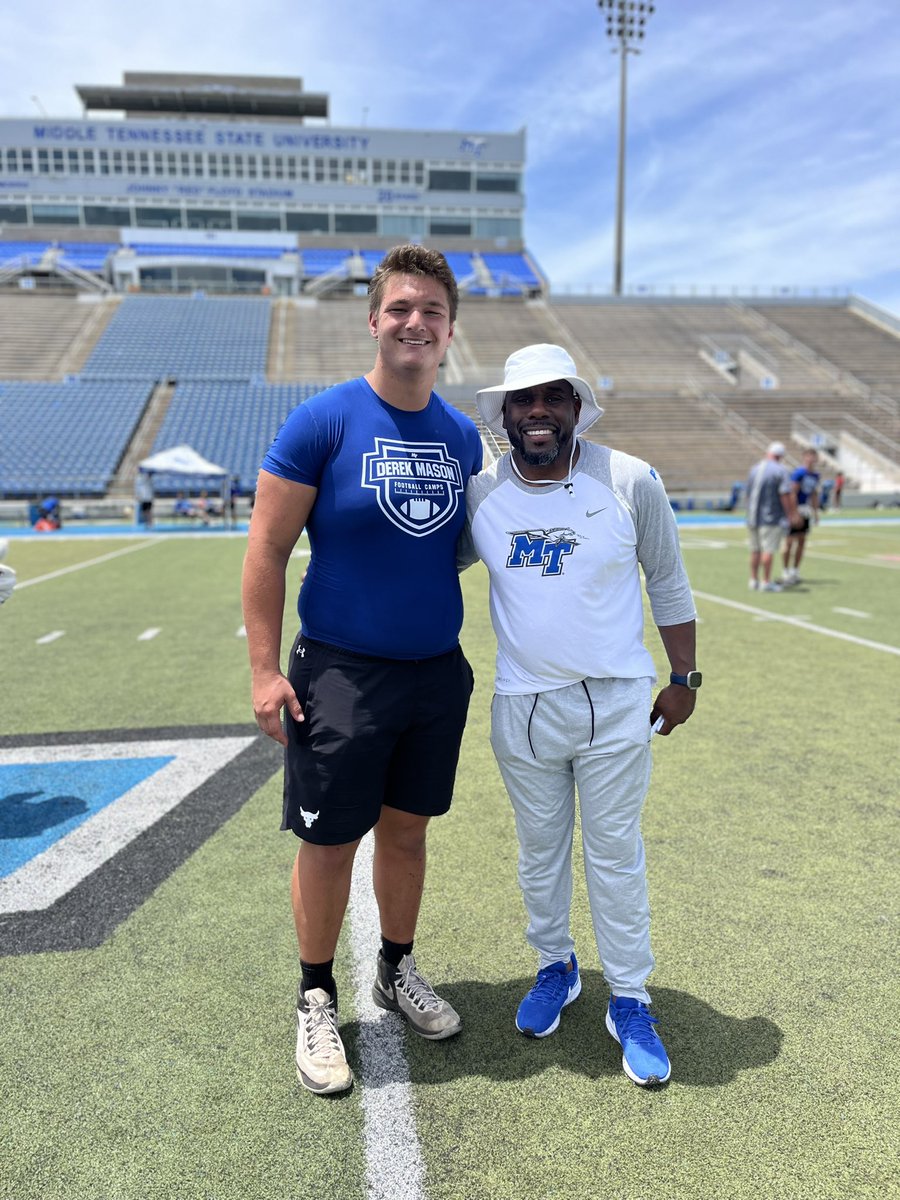 Matthew Hagemann (@matthewhage5) on Twitter photo Had a great time at <a href="/MT_FB/">Middle Tennessee Football</a> today. I learned a lot. Huge thanks too @bik73 for all of the help and also <a href="/CoachDerekMason/">Derek Mason</a> for putting this all together. Had a great time at <a href="/MT_FB/">Middle Tennessee Football</a> today. I learned a lot. Huge thanks too @bik73 for all of the help and also <a href="/CoachDerekMason/">Derek Mason</a> for putting this all together.