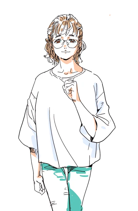太ってると思ったけどよく見たら太ってないおねえさんの絵 