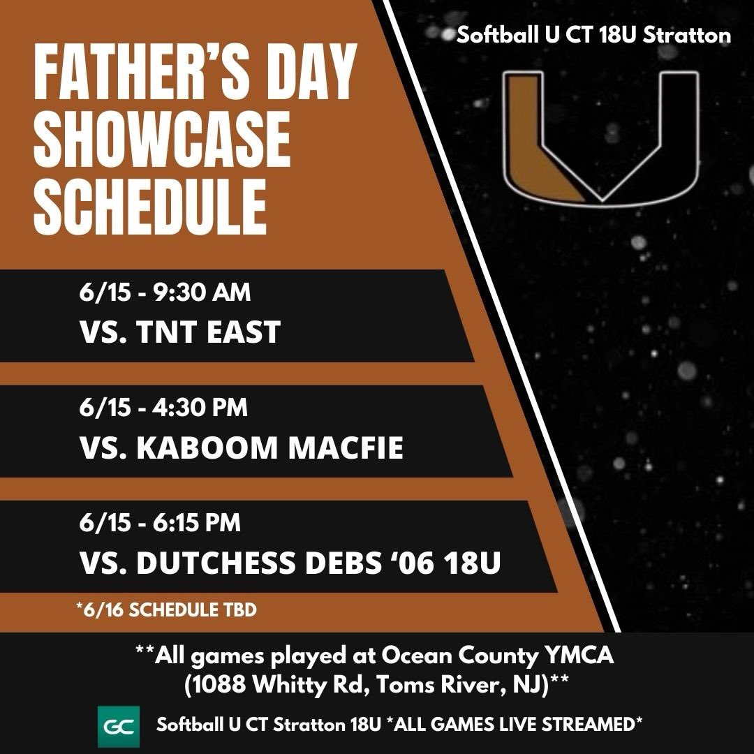 Schedule for this weekend in New Jersey!