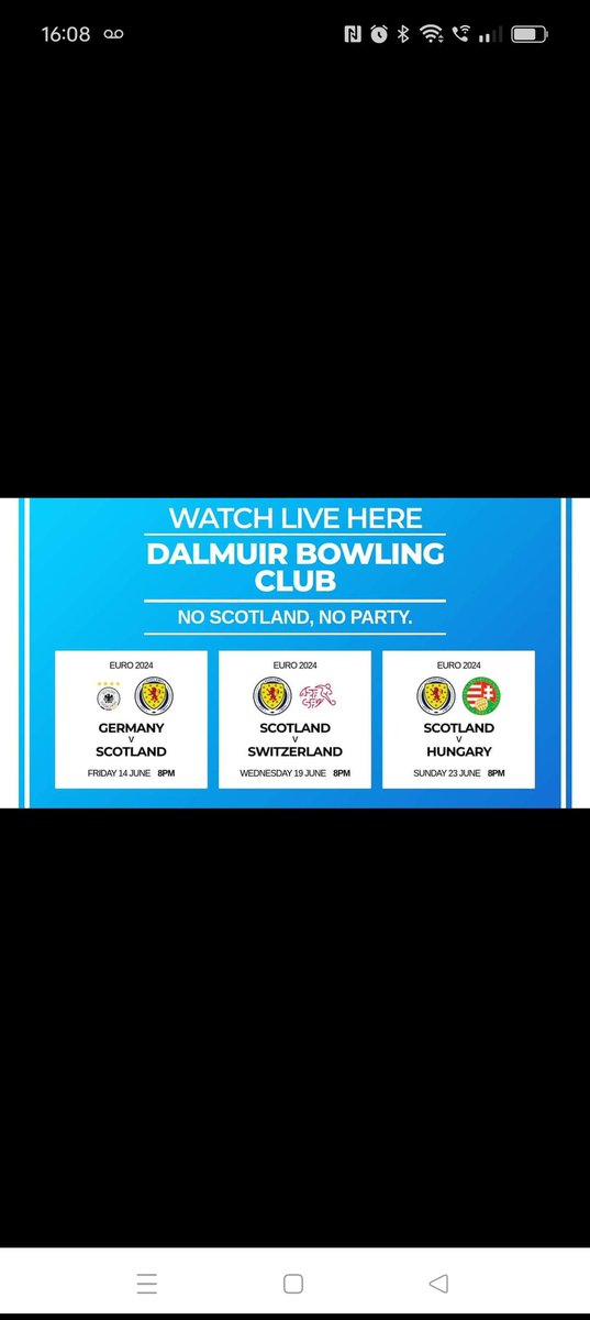 All of the Scotland games will be shown live in the club, non members must be accompanied by a member.