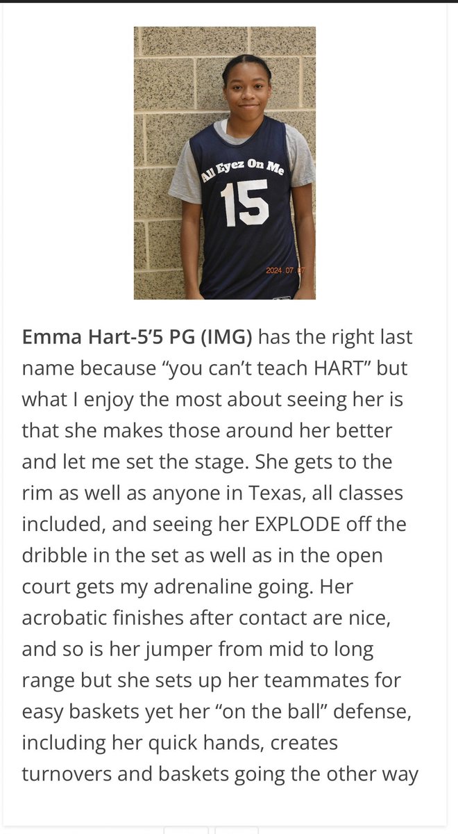 Emma Hart (@ehart_23) on Twitter photo Thank you <a href="/girlzprepreport/">Girlz Prep Report</a> for the kind words! Iβm staying focused and working hard to reach my goals! Thank you <a href="/girlzprepreport/">Girlz Prep Report</a> for the kind words! Iβm staying focused and working hard to reach my goals!