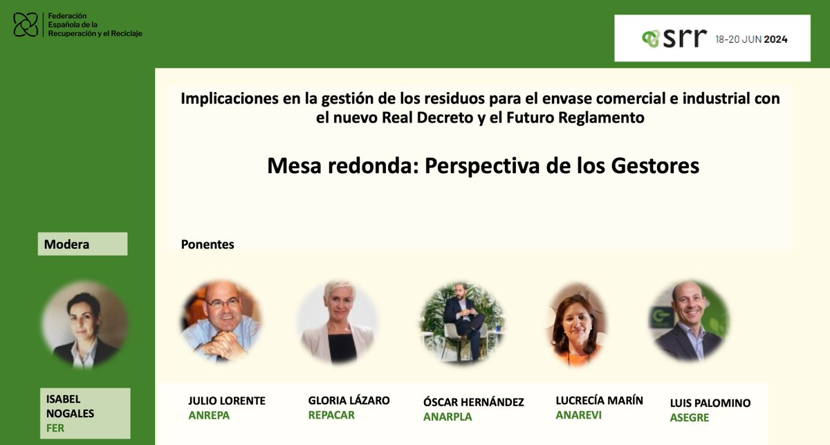 🎙️Nuestra compañera Isabel Nogales modera la mesa en donde Julio Lorente, como responsable Área Jurídica <a href="/ANREPA/">anderson rincon</a>,  dará el punto de vista de los gestores de #residuos junto a Lucrecia Marín <a href="/ANAREVI2/">ANAREVI</a>, Óscar Hernández <a href="/ANARPLA/">ANARPLA</a>, Gloria Lázaro <a href="/repacar/">Repacar</a> y Luis Palomino <a href="/asegre01/">ASEGRE</a>