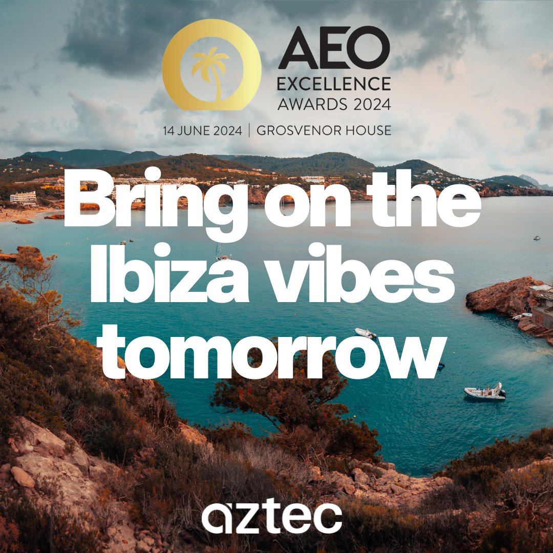 #bringon the #ibiza #vibes .......we're attending the <a href="/aeonews/">AEO</a> #awards 

#Thrilled to be #shortlisted for "Service Supplier of the Year,"  and #goodluck to all the #nominees 

Meet with the #team over a few #drinks as we all #celebrate the #highs of the last #12months