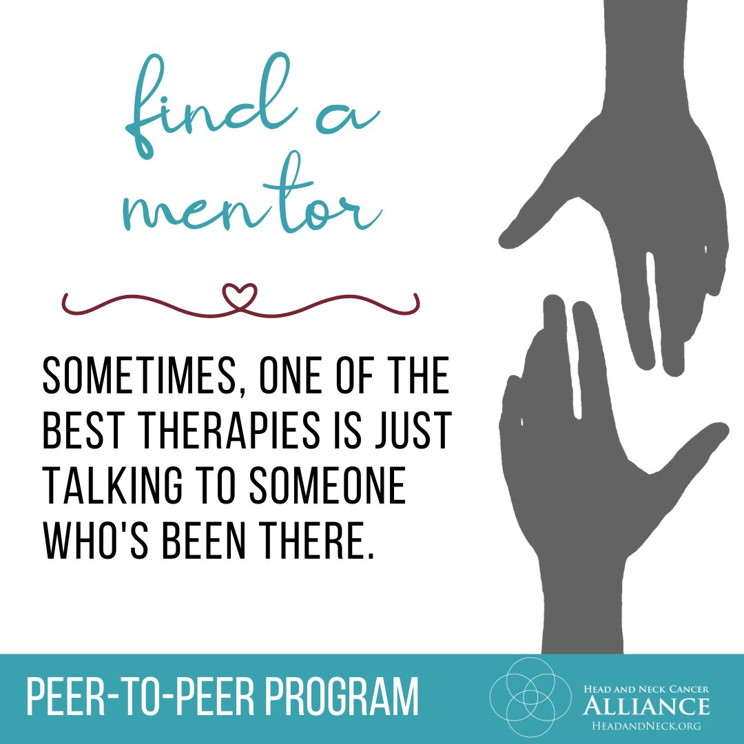 No one should face cancer alone! We've partnered with Imerman Angels to provide peer-to-peer support for the head and neck cancer community. Find out more: headandneck.org/peer-to-peer-p…