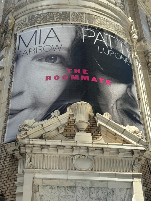 Marquee billboard for The Roommate with Patti LuPone and Mia Farrow 