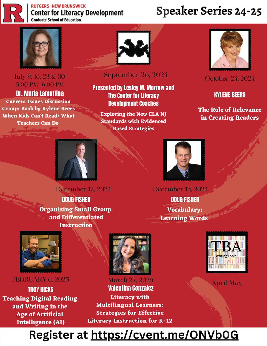 Don't Miss Out! Registration for the Center for Literacy Development's 2024-2025 Speaker Series Events is Now OPEN