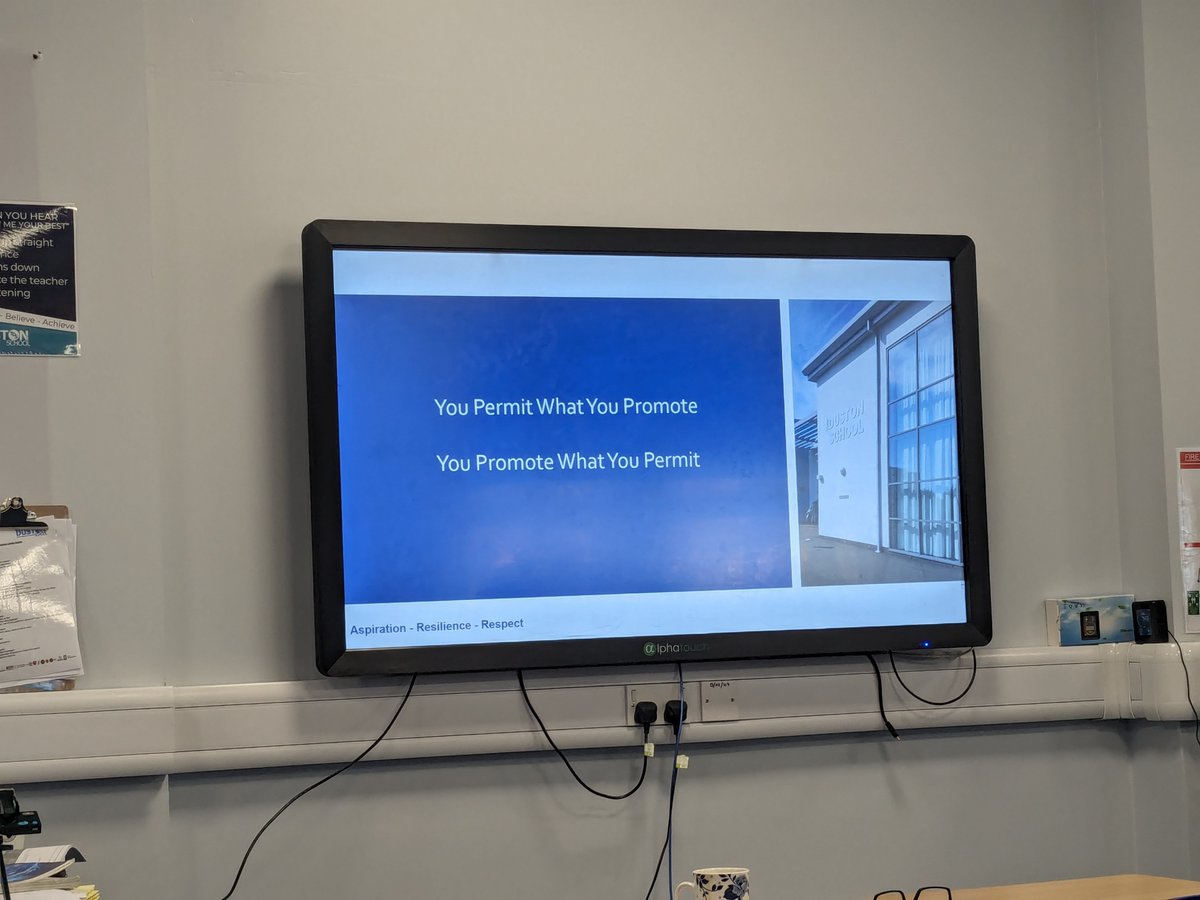 TomBellwoodCLT's tweet photo. **You permit what you promote and promote what you permit**

These words echo in my ears. A truly exceptional school @dustonschool led by the galvanic @Strickomaster 

Another #BehaviourHub ( @tombennett71 ) Open Day that epitomises the value of peer to peer school improvement https://t.co/kL7twmk1R0