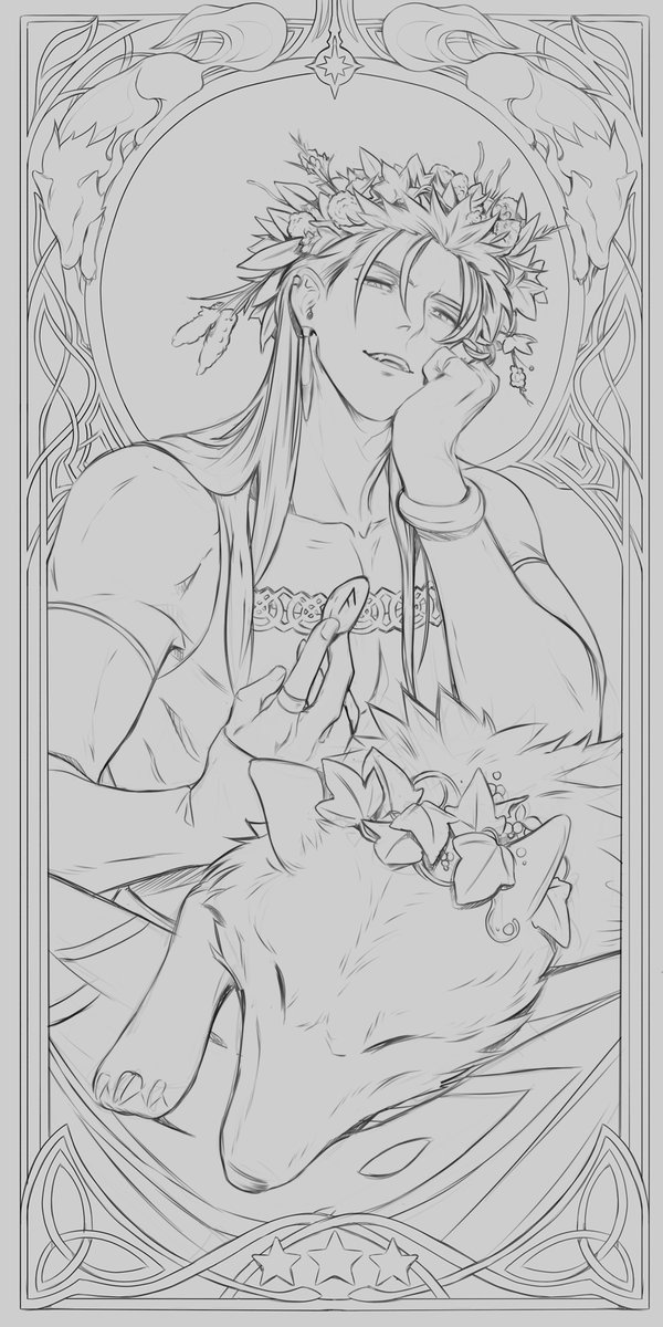 Usually I don't post unfinished work, but I kinda like how the lineart turned out for once. I hope to get them all done for Cú's birthday next week. 💙Wish me luck. 😭
#fgo