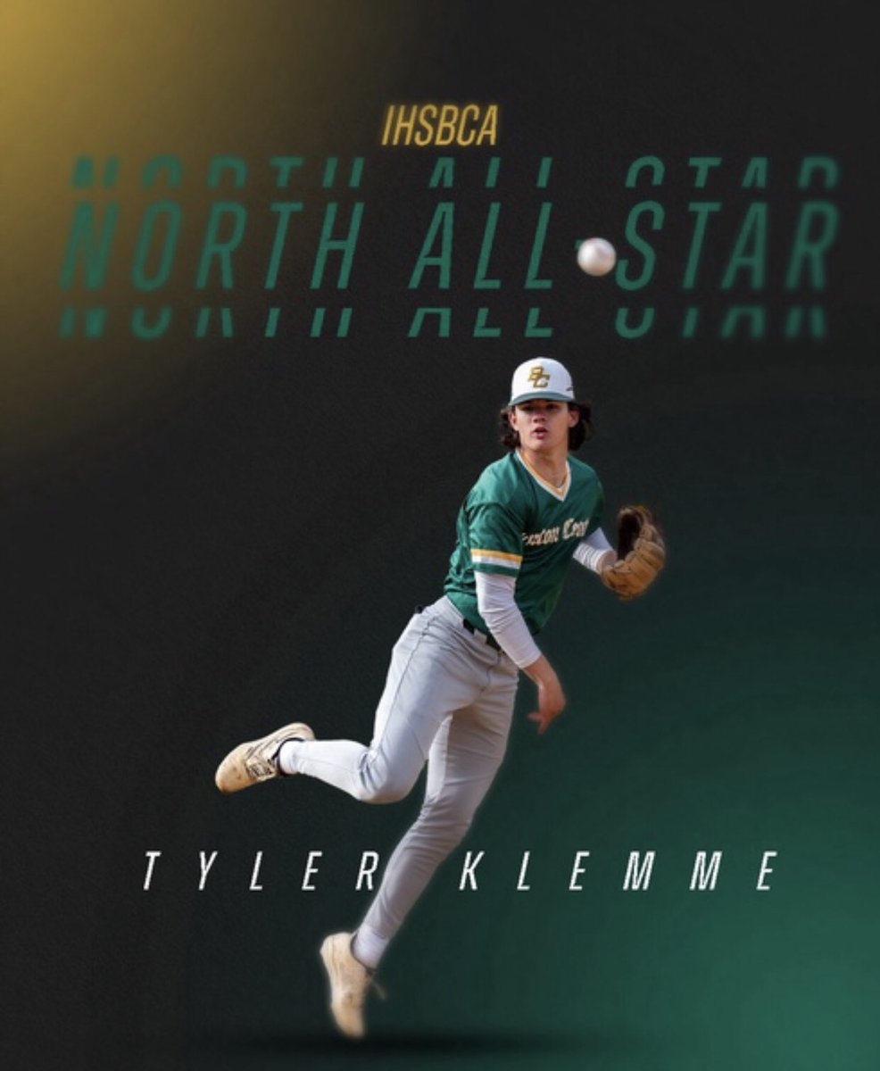Congratulations to <a href="/klemme_tyler/">Tyler Klemme</a> on being an <a href="/IHSBCA/">IN Baseball Coaches</a> North All-Star. Tyler was selected as an INFIELDER and a member of the 26-man squad that will face the South All-Star team in the 49th annual <a href="/IHSBCA/">IN Baseball Coaches</a> North-South Series at <a href="/baseball_HU/">Huntington University Baseball</a> on June 21 - 23

#BisonBoys X <a href="/BC_BisonAD/">Benton Central Athletics</a>