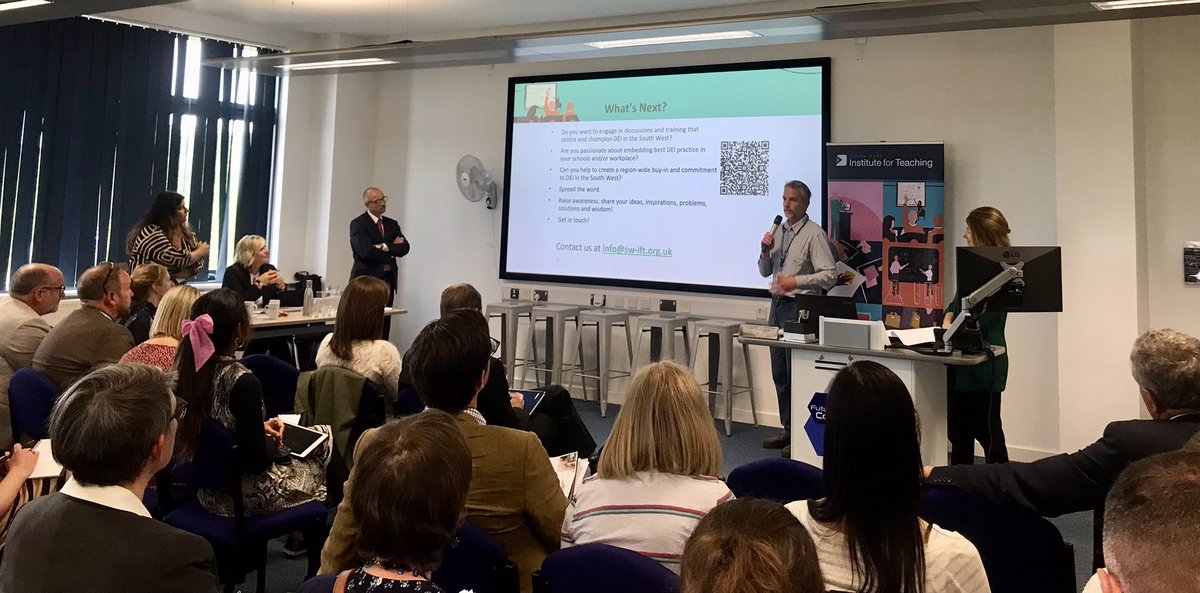 Our #diversity #equity #inclusion Partnership Group gave a snapshot into their endeavours and shared their own personal stories. 
#SWIFTConf24 
Think of your school cultures and any unconscious bias.
It felt real, genuine and hopeful.
We’re glad and grateful to work with them💙