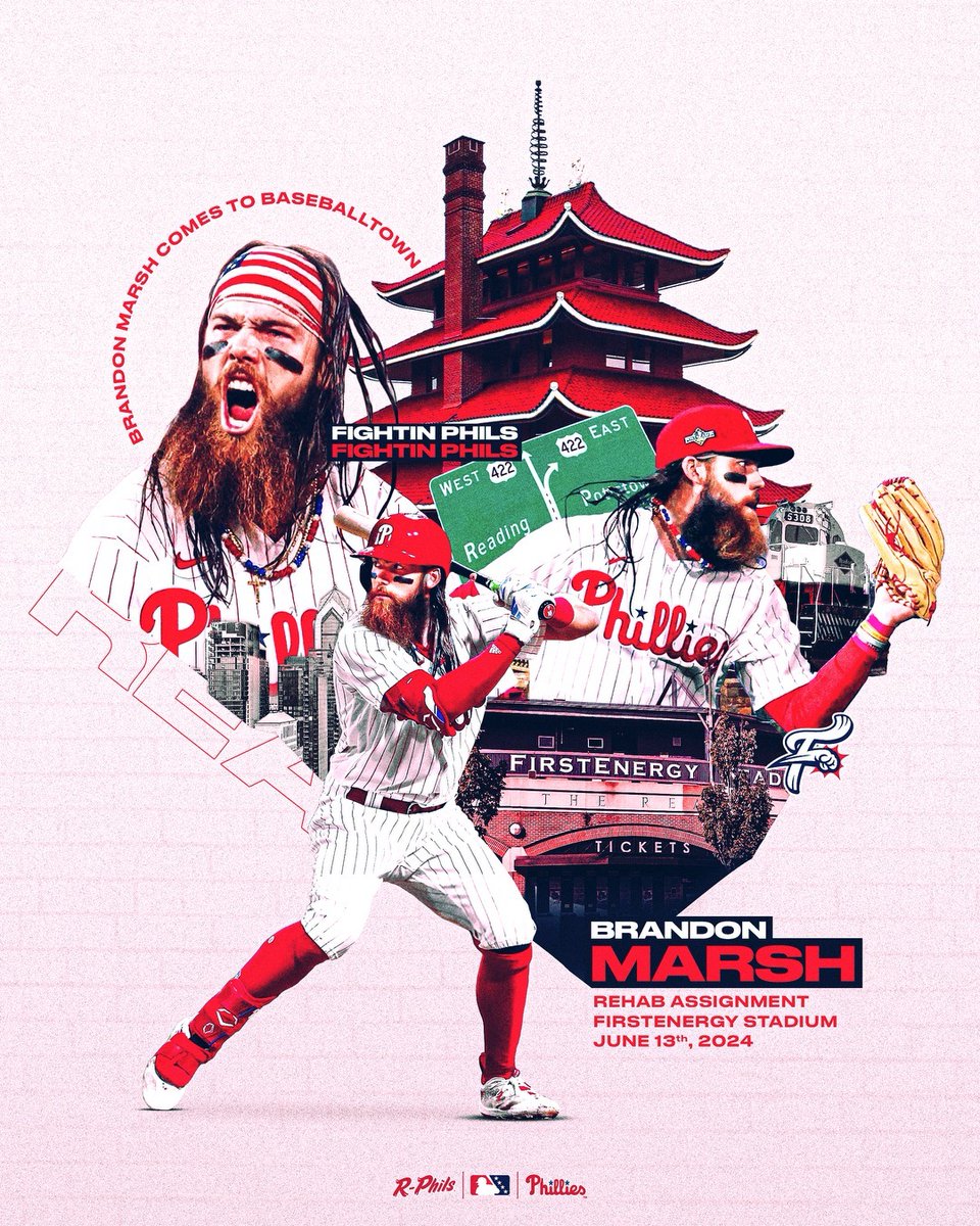 ReadingFightins's tweet image. The Philadelphia Phillies have announced that Brandon Marsh will begin a Major League Rehab assignment with Double-A Reading starting TONIGHT!

More details: tinyurl.com/yvfns7by
