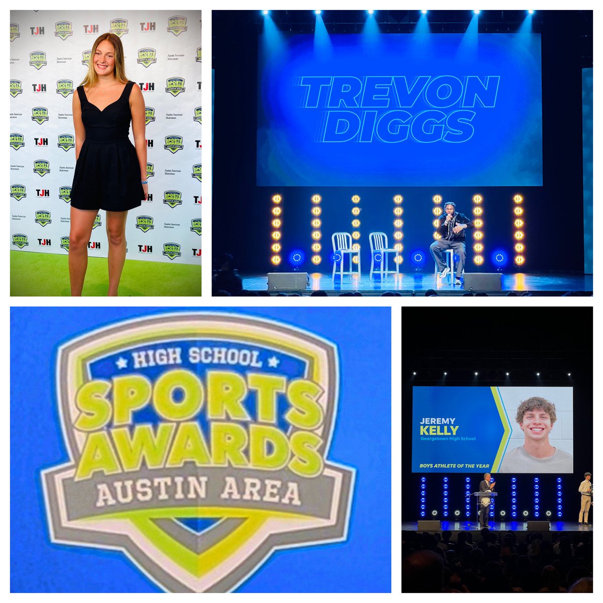 Top high school athletes were honored last night at the Austin Area <a href="/hssportsawards/">USA TODAY High School Sports Awards</a> including inspiring remarks from🌟@TrevonDiggs. From <a href="/ClaireK_2024/">Claire Kolkhorst</a> 🏀 heading to <a href="/TuftsWbball/">Tufts Women's Basketball</a> and <a href="/eagle_swimming/">Georgetown HS Swimming</a> Jeremy Kelly to <a href="/TexasMSD/">Texas Men's Swimming & Diving</a>, the Capital City is churning out the best and