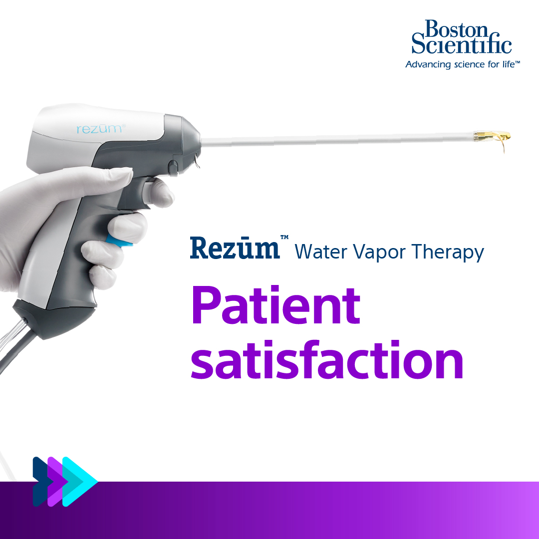 bsc_urology's tweet image. In the pivotal study, Rezūm™ Water Vapor Therapy was proven to reduce prostate volume while preserving sexual function out to 5 years. Learn more about the 5-year data: bit.ly/3ONeYtj #BPH #MensHealth #MISTs