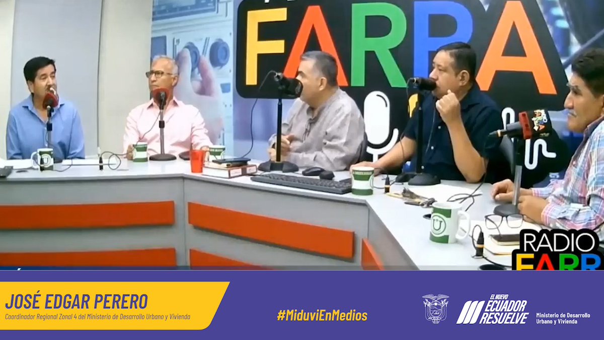 ViviendaEc's tweet photo. #MiduviEnMedios 🎙️
En @RadioFarra957, el Coordinador Regional #Zonal4, dialogó sobre los proyectos implementados en la provincia de #Manabí.
🏡 Programas de vivienda
🛝 Implementación de zonas inclusivas y más.
Entrevista 👉 https://t.co/pkSIVTl5aJ
#ElNuevoEcuadorResuelve🇪🇨 https://t.co/Rh176vzksd