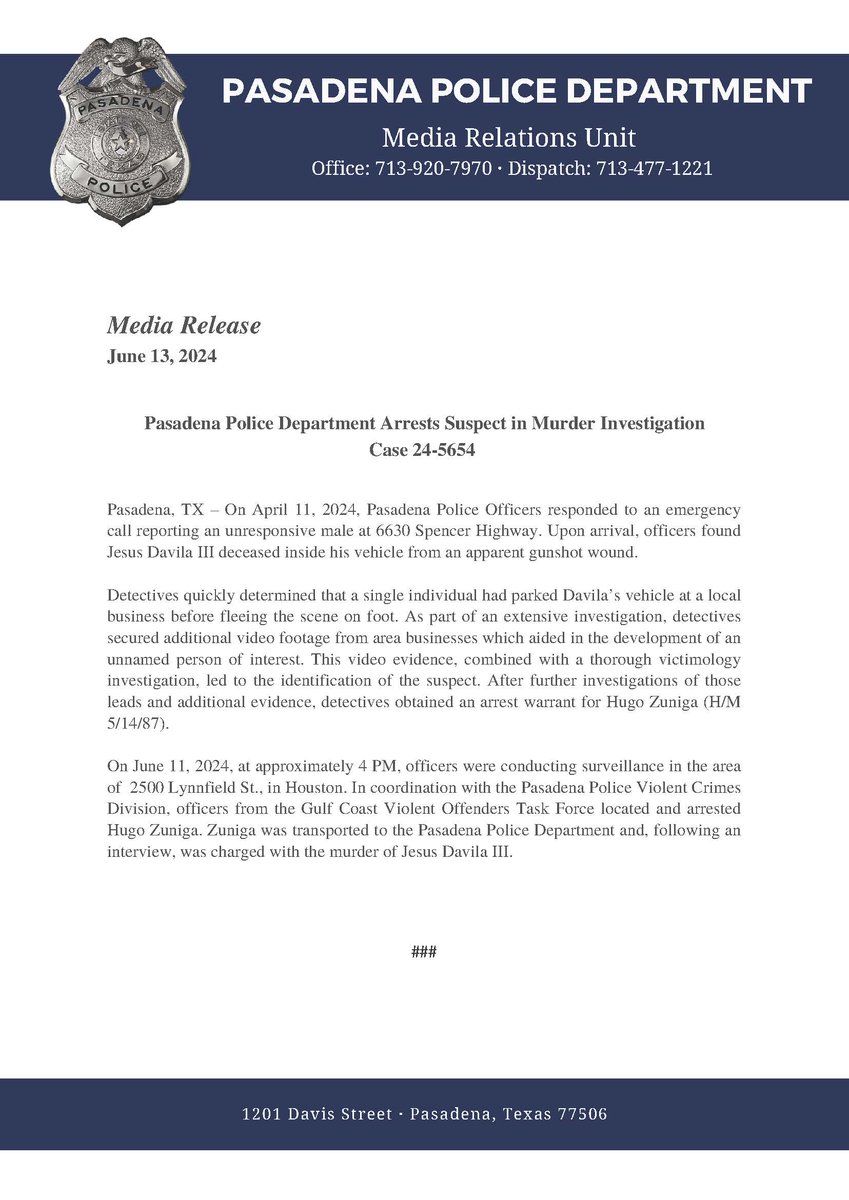 Pasadena Police Department tweet media