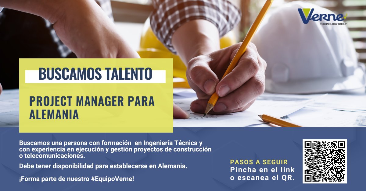 ¡Buscamos Project Manager para nuestra filial en Alemania! 💼
Buscamos una persona con amplia trayectoria en la coordinación y supervisión de proyectos de ejecución de obra civil y que tenga disponibilidad para trabajar en Alemania👇
🔗 careers.vernegroup.com/jobs/project-m…