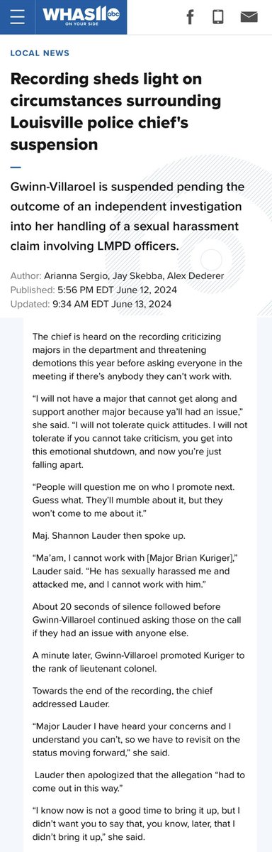 Louisville Police Chief suspended. Scottie Scheffler’s arrest apparently wasn’t the worst of LMPD’s problems. 🤦🏻‍♂️