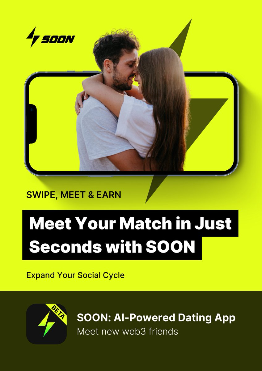 SoonAppAi's tweet photo. ⏰Tick-tock, find your match in seconds with SOON!
 Dive into the web3 world where connections are instant and sparks fly. Let’s fire up the excitement and create unforgettable moments together! 🔥 #web3dating #SOON #Lovebot