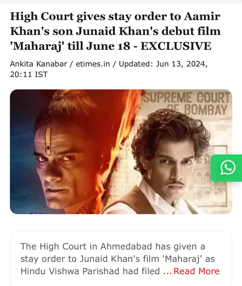 Ramesh_hjs's tweet photo. Big Success!

High court stays Maharaj film!

#BoycottNetflix #Boycott_Maharaj 

@amitsurg @GemsOfBollywood 
@kajal_jaihind @Sanjay_Dixit @HinduJagrutiOrg @ippatel https://t.co/cmyQzeF9i0