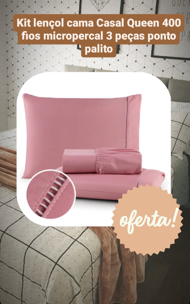 policrismedina's tweet image. Venha aproveitar essa oferta!!!

Kit lençol cama Casal Queen 400 fios micropercal 3 peças ponto palito

👉 Compre aqui: s.shopee.com.br/3fiV8BRpNC

#ondecomprar # oferta #kitlençol #jogolençolcasal