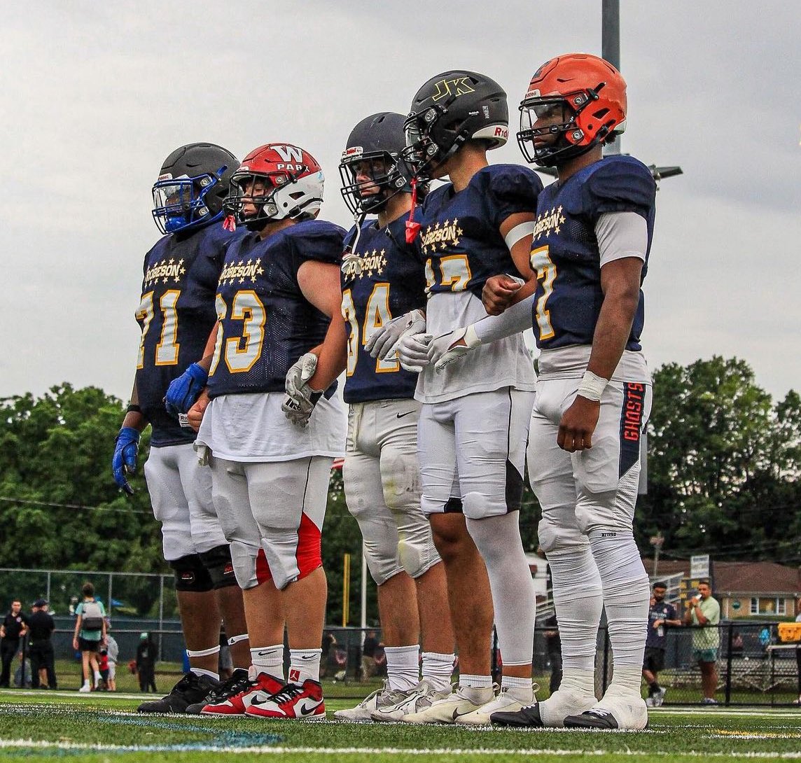 WhippanyParkFB's tweet photo. Whippany Park Football was WELL represented at the 2024 Paul Robeson All-Star Classic on Tuesday night. 4 players and 3 coaches involved in the game !

The West Team prevailed with a victory over the East, 23-12

#ADT
#TOGETHER 🟥🐾⬜️ https://t.co/HP2btuWTzz